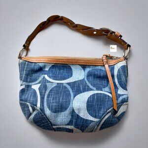 Coach Blue Denim Jumbo Signature Hobo Shoulder Bag F12190